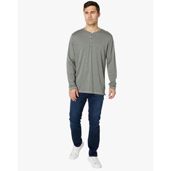 Tommy Bahama Oahu Shores Henley Long Sleeve Cotton-Viscose Cave size XL - Picture 4 of 4